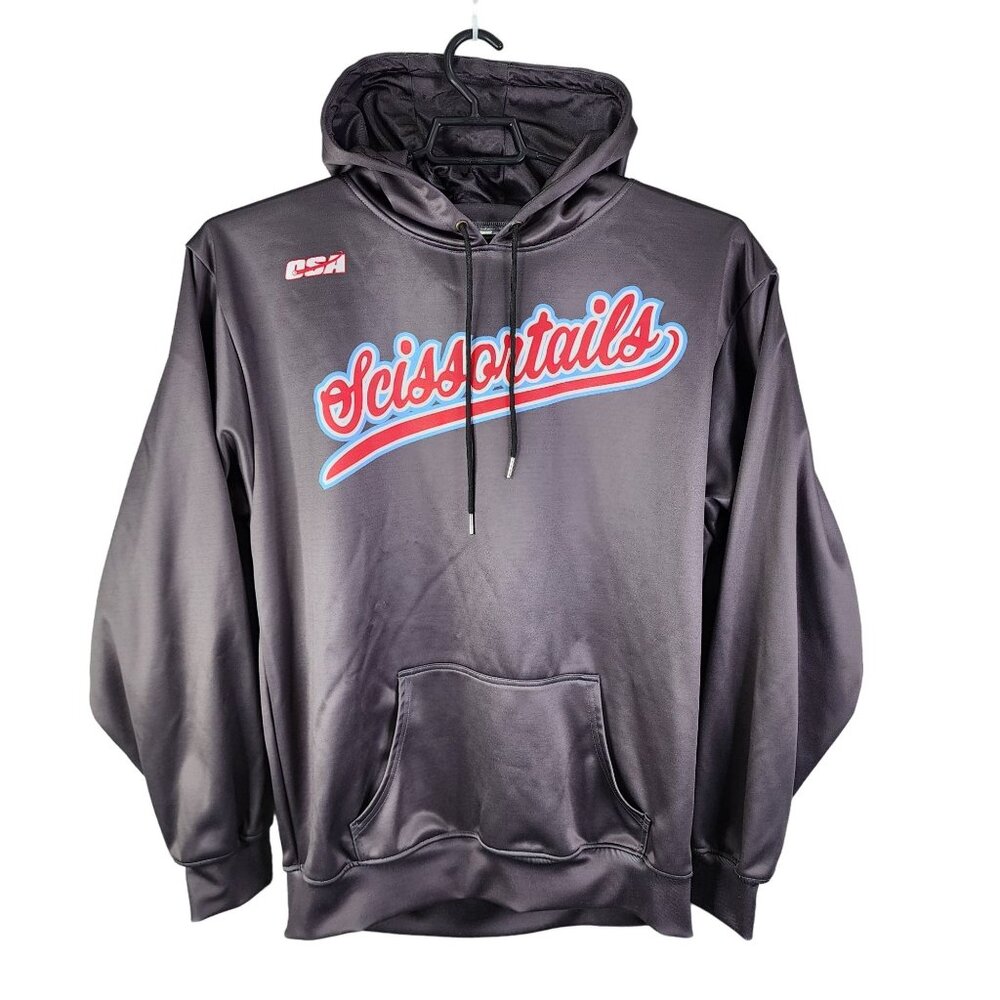 Mens Gray Hooded Sweatshirt OSA Scissortails Long Sleeve Pullover Size XL